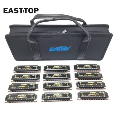 EASTTOP T008K-12 10Holes Harp Diatonic Blues Harmonica Set Of 12 Mouth Organ Set - Image 1 of 4