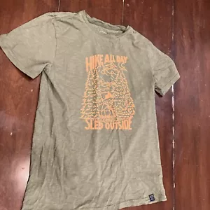 "T-Shirt United by blau Größe Small grün ""Wandern den ganzen Tag schlafen draußen""" - Bild 1 von 4