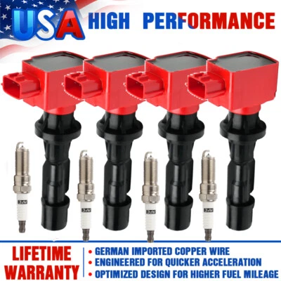 Para 2006-2013 Mazda 3 conjunto de 4 bobinas de ignição com velas de ignição de irídio UF540+90083 - Imagem 1 de 4