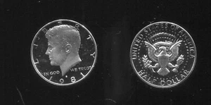 Medio dólar Kennedy 1981-S vestido a prueba gema bu (D327) - Imagen 1 de 3