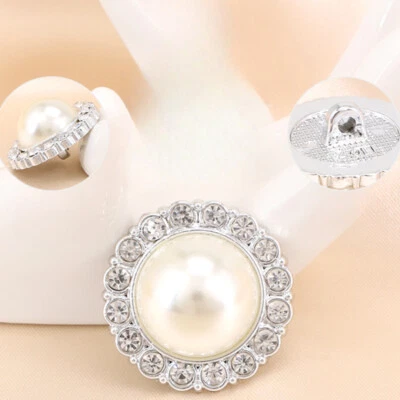 6X DIY Glitter Round Rhinestone Buttons Diamond Craft for Overcoat Jacket Top  - Image 1 of 4