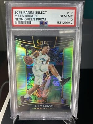 2018 Miles Bridges Select Prizm Neon Green /75 PSA 10 RC, Short print, POP 3! - Image 1 of 2