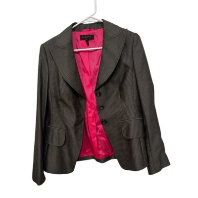 Blazer Escada Espresso Magenta Rayas Mujer Talla EU 36 US 4 Mezcla Lana Seda Foto 1 de 4