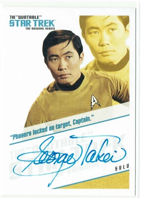 Quotable Star Trek Original Series Autograph Card QA3 George Takei as Sulu (a) - Image 1 of 2