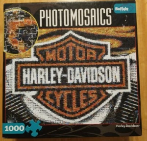 Harley Davidson Photomosaics Puzzle 1000 Pieces Buffalo Games W/ Poster Preowned - Picture 1 of 5
