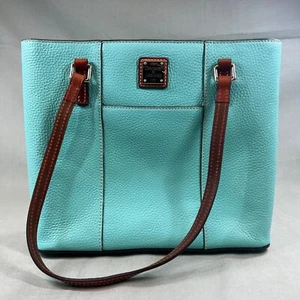 Dooney & Bourke Lexington Shopper Tote Handbag Teal Green Leather Purse Bag - Picture 1 of 23