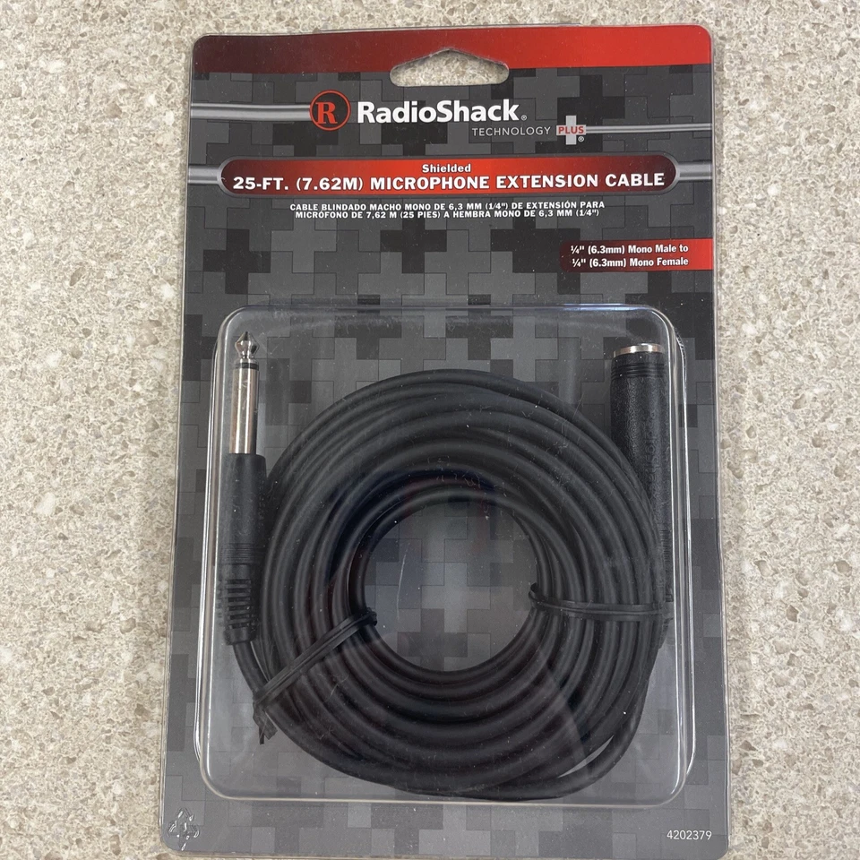 Radio shack 25ft Microphone Extension Cable 4202379 - Image 1 of 1