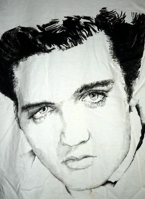 Camiseta De Colección Elvis Presley Puntada Única Para Hombre Pequeña Años 70 Cara Original Foto 1 de 4