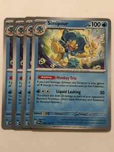 Pokemon Card Paradox Rift 4x Playset Simipour 042/182 NM - Picture 1 of 1