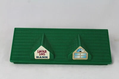 Hasbro Lincoln Logs Bank Green Plastic Long Rectangle Angled Roof REPLACEMENT - Image 1 of 4