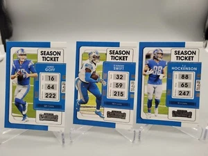 2021 PANINI CONTENDERS GOFF SWIFT HOCKENSON SEASON TICKET CARDS DETROIT LIONS - Picture 1 of 1