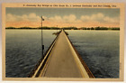 Sandusky Bay Bridge On Ohio Route No. 2, Port Clinton Ohio Oh Vintage Postcard