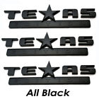 3Pc 3D Texas Edition Emblem All Black Universal Decal
