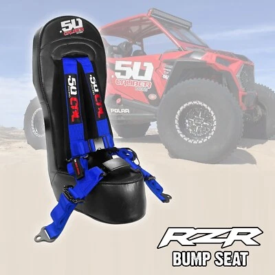 RZR Bump Seat & Blue Harness w/Auto Buckle Polaris RZR XP1000 Turbo S 900/1000 - Image 1 of 4