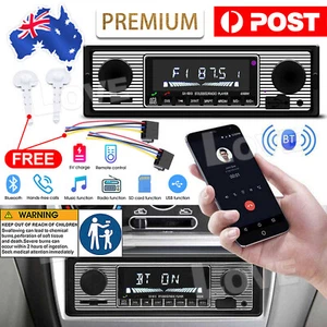 Car Stereo Bluetooth Audio Radio Vintage Head Unit Player MP3/USB/SD/AUX-IN/FM - Picture 1 of 10