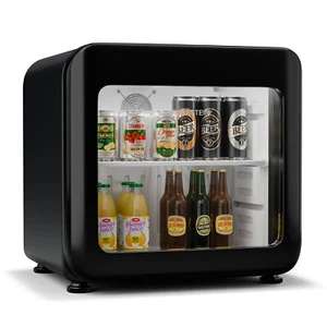 Getränkekühlschrank Glastür Mini Kühlschrank 46 L Hausbar Minibar LED 0-10 °C - Bild 1 von 6
