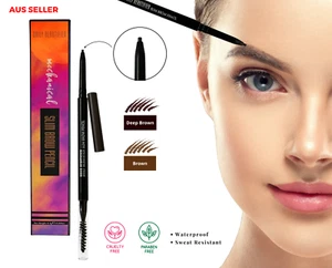 Premium Eyebrow Pencil Mechanical Waterproof Slim Brow Pencil With Spoolie Brush - Picture 1 of 17