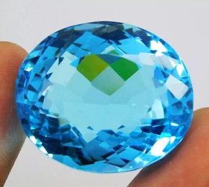 Piedra preciosa suelta certificada 101 quilates natural Santa María azul cielo aguamarina corte ovalado - Imagen 1 de 8