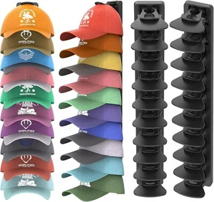 Hat Organizer for Baseball Caps Hold Up to 40 Hats, 2 Pack Hat Rack for Wall,... - Picture 1 of 6