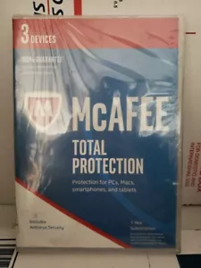 BRAND NEW McAFEE Antivirus Total Protection 2017 3 Devices Factory Sealed #212 - Picture 1 of 2