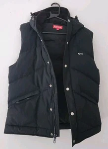 FW12 Supreme Hooded Down Vest Size M Medium Black Rare gilet 2012 Vintage Puffer - Picture 1 of 12
