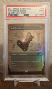 MTG - Secret Lair Drop 2021 - SLD - Stivali Swiftfoot 606 Foil PSA 9 Pop 2! - Foto 1 di 4