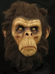 Bad Chimp Brown Halloween Horror Latex Mask Prop, NEW - Imagen 1 de 4