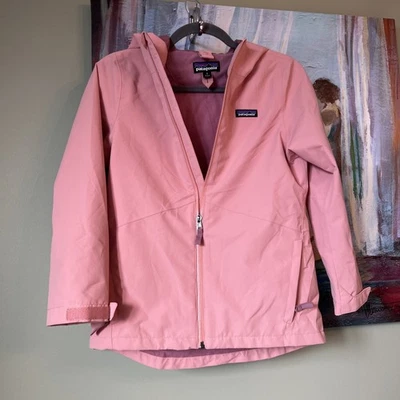 PATAGONIA Sz 10/M Girls Hooded Jacket Pink/Peach EUC/see Details - Image 1 of 4