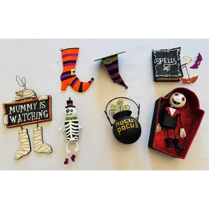 Juego de 7 adornos para árboles de Halloween - la mayoría son de Pier One vendidos como lote - Imagen 1 de 7