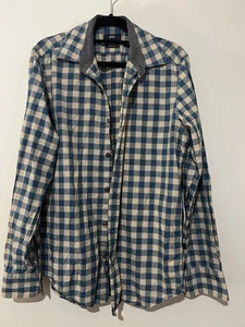 Hugo Boss Men's Long Sleeve B/Up Plaid Shirt Size S Designer Business Formal - Picture 1 of 5