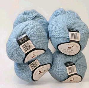 Plymouth Baby Alpaca Wool Yarn Lot Of 6 Blue New Vintage Worsted 6074 Same Dye - Picture 1 of 5