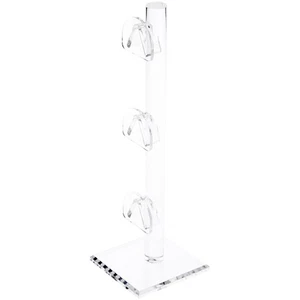 Plymor Clear Acrylic 3 Curved Risers for Eyeglass Frames, 9.25" H x 3" W x 3" D - Picture 1 of 2
