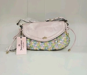 JUICY COUTURE Mini Traveler Crossbody Bag Sequin Pink MRSP $69 NWT - Picture 1 of 8