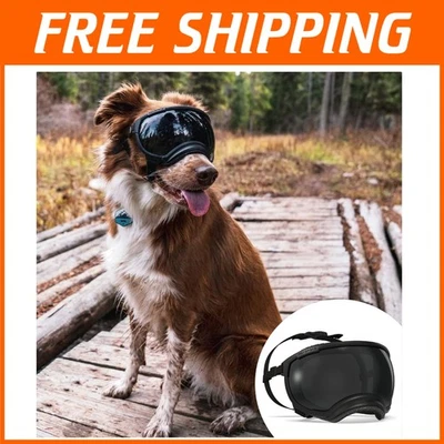 Adjustable Black Dog Goggles for Active Pets - Includes Clear & Smoke Lenses - Image 1 of 4