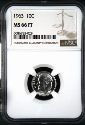 1963 Roosevelt Dime, NGC MS 66 Full Torch - Image 1 of 2
