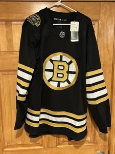 Adidas Boston Bruins 100th Anniversary Blank Hockey Trikot Größe 54 schwarz gelb - Bild 1 von 9