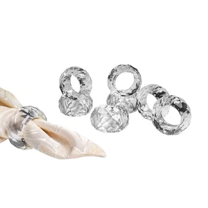 kitCom Crystal Napkin Ring Holders Set of 8, K9 Luxury Crystal Napkin Holder ... - Picture 1 of 6