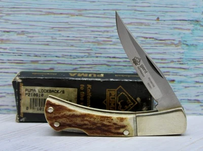 Puma 210610S Gent Single Blade Lockback Stag Handles Rough Box - Image 1 of 4