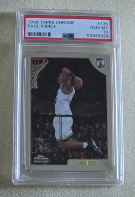 1998-99 Topps Chrome PAUL PIERCE Rookie PSA 10 GEM MINT #135 Boston Celtics RC - Image 1 of 2