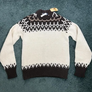 Vintage 70er Pendleton irden creme braun isländischer Shetland Wollpullover Cabincore - Bild 1 von 7