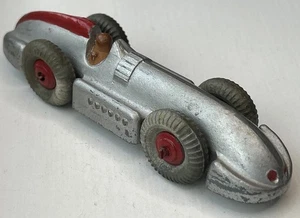 DINKY TOYS 23E SPEED OF THE WIND RECORD CAR SILVER BODY RED HUBS VINTAGE 1946-49 - Bild 1 von 22