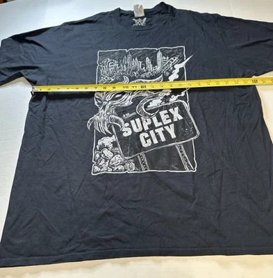 WWE Brock Lesnar Suplex City Sign & Skull T Shirt 2XL 2018 Port Wrestling Black - Image 1 of 4