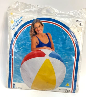 Intex The Wet Set Vintage 1994 New Sealed JUMBO 48” BEACH BALL -  59070 NOS - Image 1 of 2