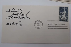 CHARLES RED RUFFING BABE RUTH TEAMMATE 1983 GAME AUTOGRAPH FDC 2046 TS70 - Picture 1 of 1
