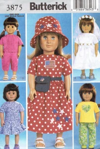 Bridal Gown Veil Dress Top Pants 18" Doll Clothes Sewing Pattern Butterick 3875 - Picture 1 of 2