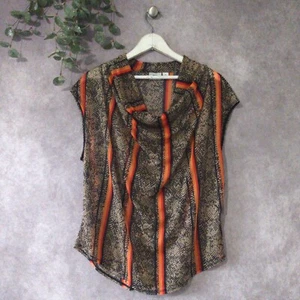 Worthington Shirt Womens XL Black Orange Sleeveless Top Pullover Ladies Boho - Picture 1 of 5