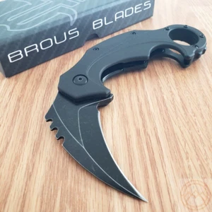 Brous Blades Enforcer Folding Knife 2.75" Stainless Steel Blade Polymer Handle - Picture 1 of 14