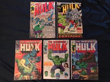 INCREDIBLE HULK lot of 5 comics: #110,116,121,133,145: Average GD+ to G/VG