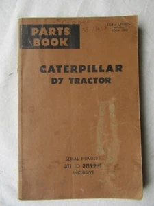 Libro de piezas de tractor Cat Caterpillar D7 1969 manual de catálogo SN 3T1-3T19999 - Imagen 1 de 9