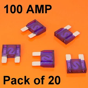 High Quality 20 x 100 Amp Maxi Blade Fuse Fuses Purple 100A Car Van Bike Large - Picture 1 of 1